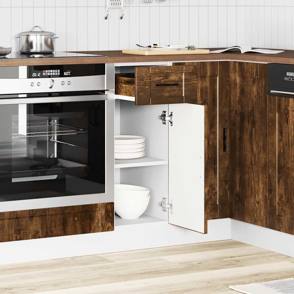 Kitchen Base Cabinet Porto Smoked Oak Engineered Wood