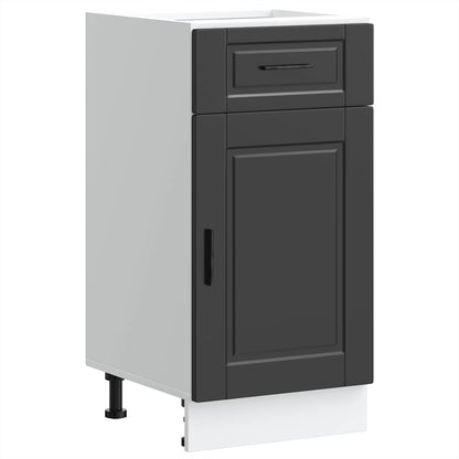 Kitchen Base Cabinet Porto Black Engineered Wood