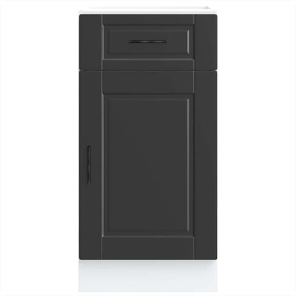 Kitchen Base Cabinet Porto Black Engineered Wood