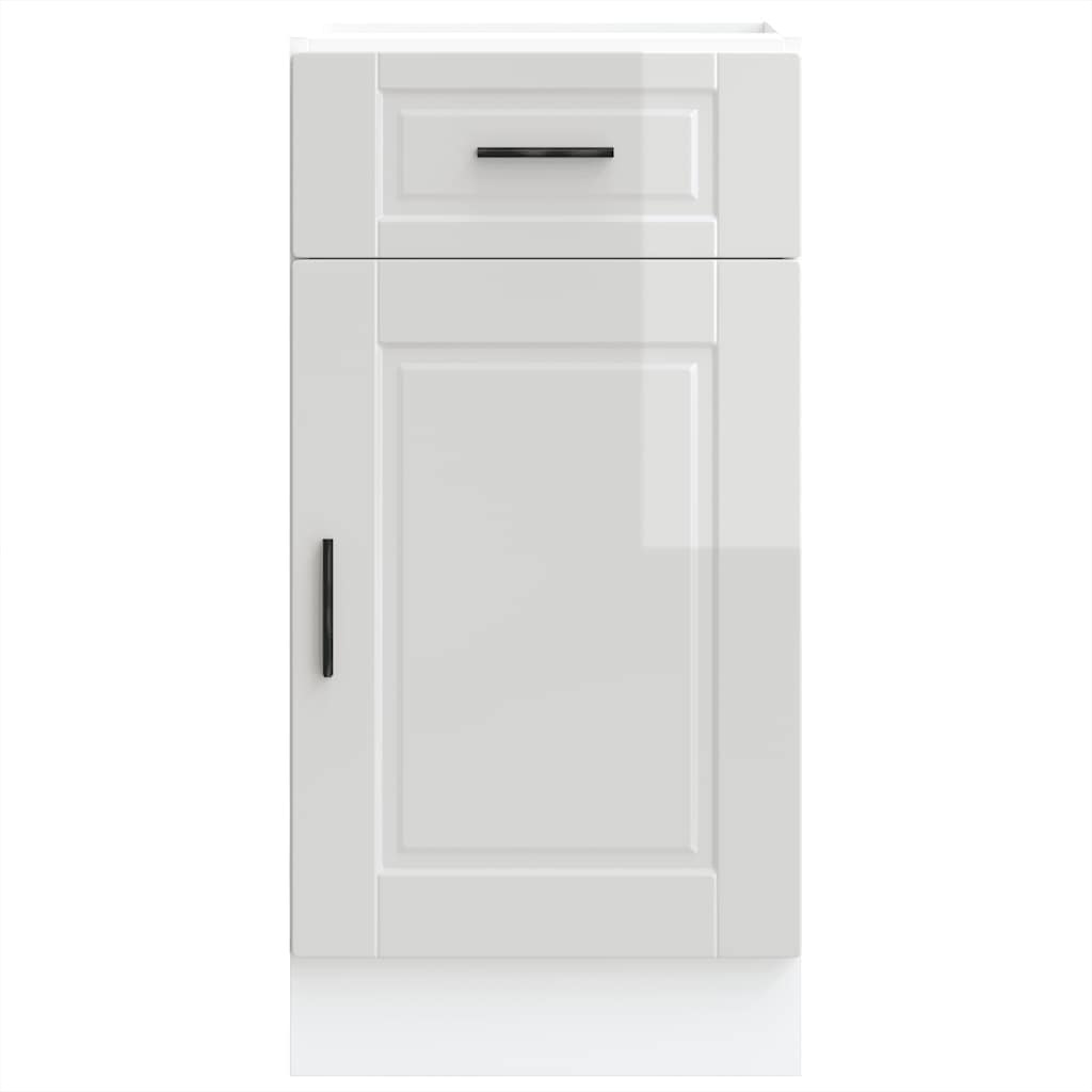 Kitchen Base Cabinet Porto High Gloss White Engineered Wood