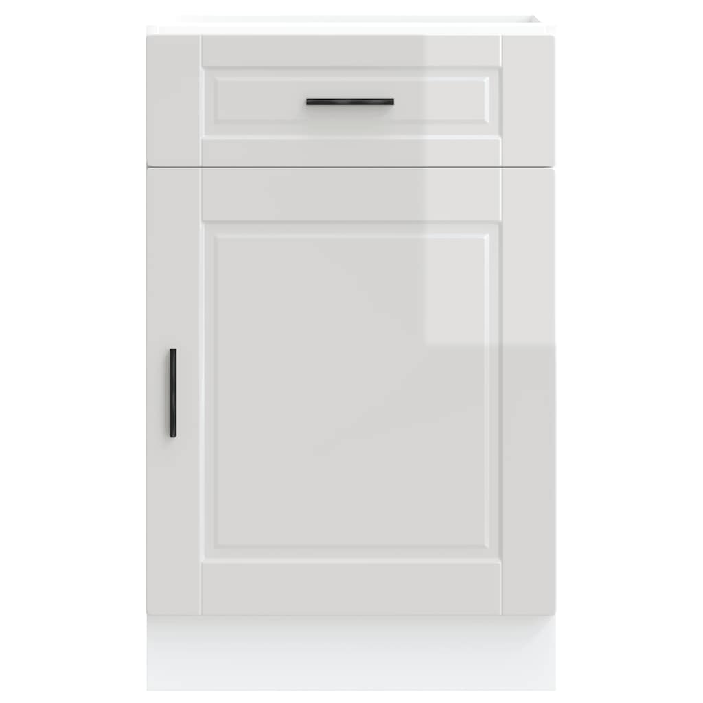 Kitchen Base Cabinet Porto High Gloss White Engineered Wood