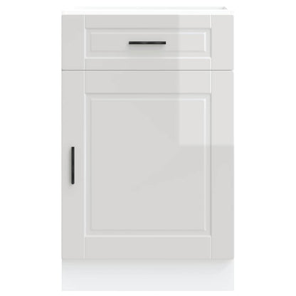 Kitchen Base Cabinet Porto High Gloss White Engineered Wood