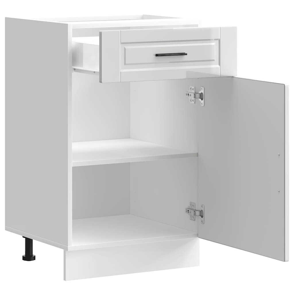 Kitchen Base Cabinet Porto High Gloss White Engineered Wood