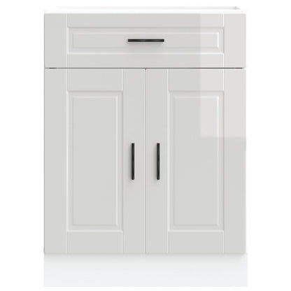 Kitchen Base Cabinet Porto High Gloss White Engineered Wood