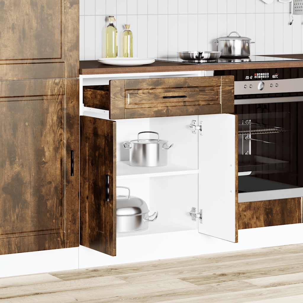 Kitchen Base Cabinet Porto Smoked Oak Engineered Wood