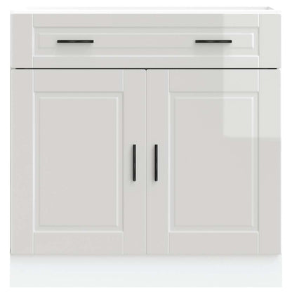 Kitchen Base Cabinet Porto High Gloss White Engineered Wood