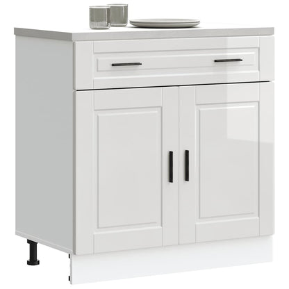 Kitchen Base Cabinet Porto High Gloss White Engineered Wood