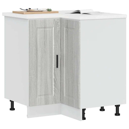 Kitchen Corner Base Cabinet Porto Grey Sonoma Engineered Wood