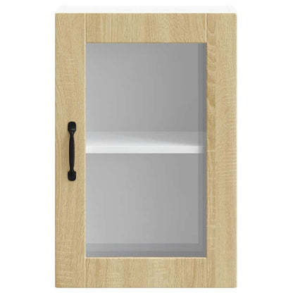 Kitchen Wall Cabinet with Glass Door Porto Sonoma Oak