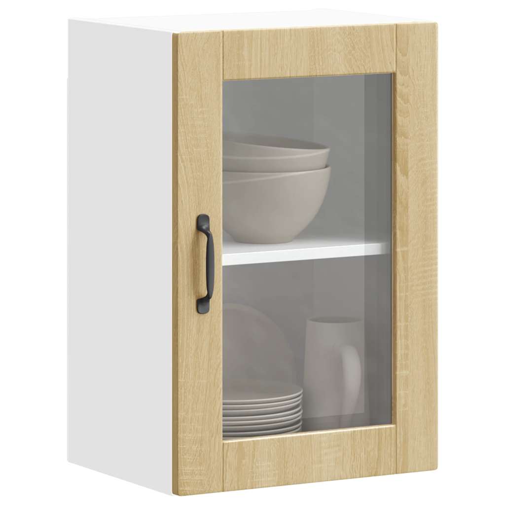 Kitchen Wall Cabinet with Glass Door Porto Sonoma Oak