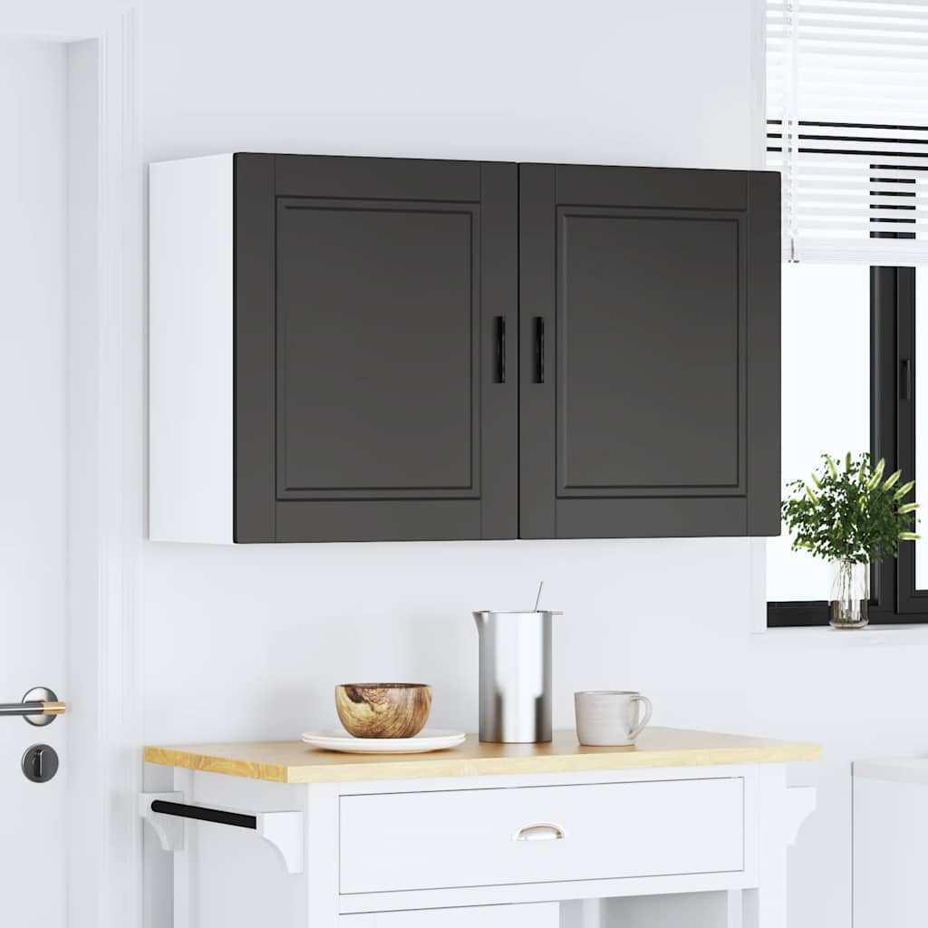 Kitchen Wall Cabinets 2 pcs Porto Black Engineered Wood