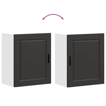 Kitchen Wall Cabinets 2 pcs Porto Black Engineered Wood