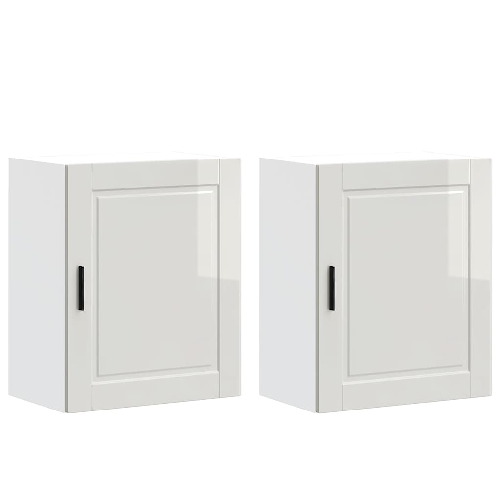 Kitchen Wall Cabinets 2 pcs Porto High Gloss White Engineered Wood