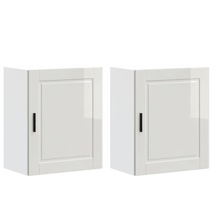 Kitchen Wall Cabinets 2 pcs Porto High Gloss White Engineered Wood