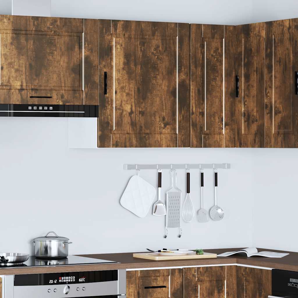 Kitchen Wall Cabinet Porto Smoked Oak Engineered Wood