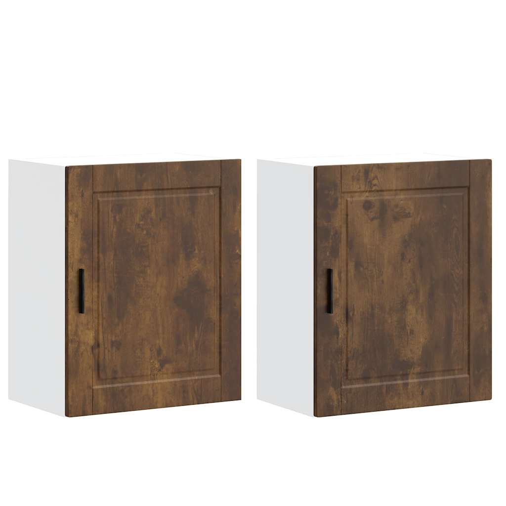 Kitchen Wall Cabinets 2 pcs Porto Smoked Oak Engineered Wood