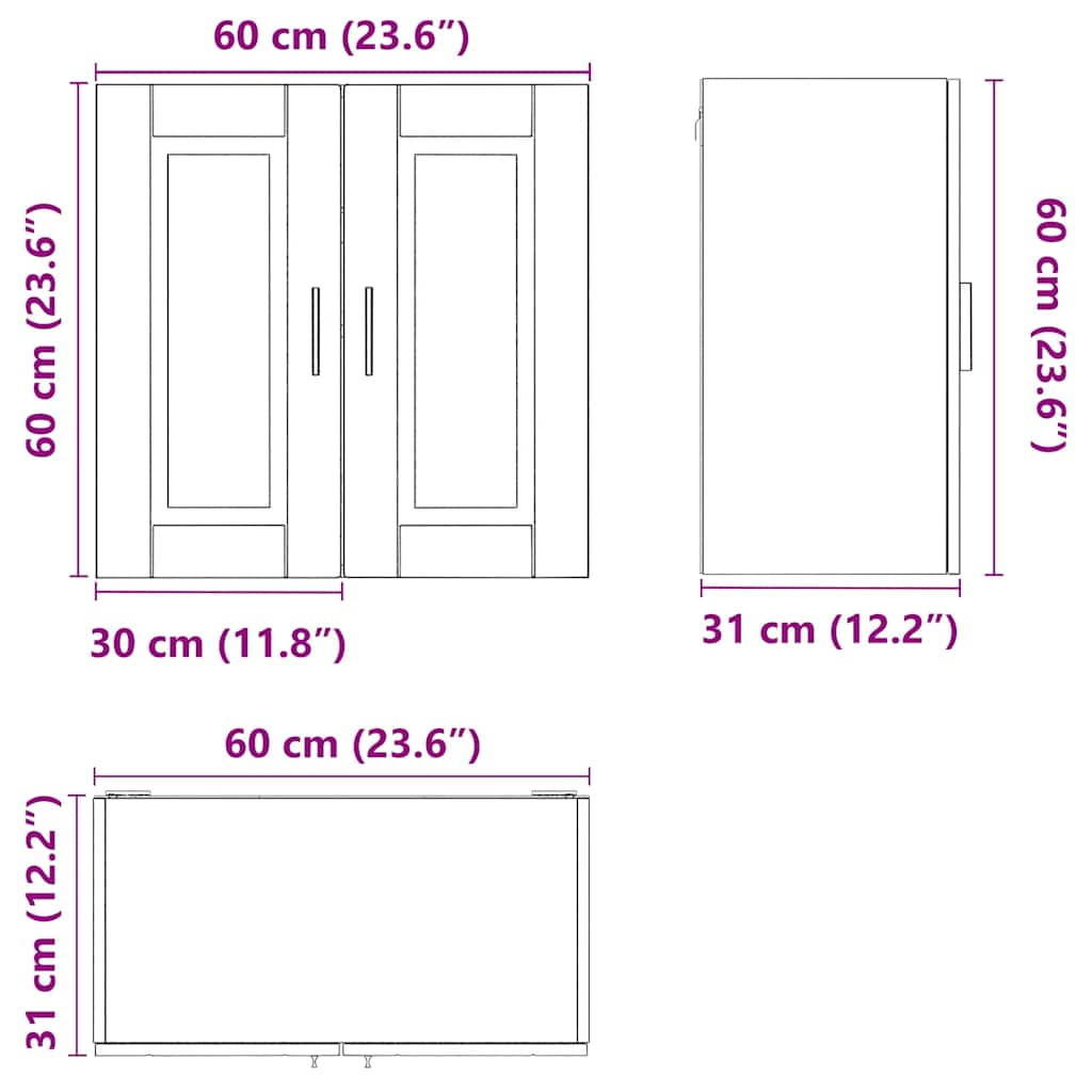 Kitchen Wall Cabinet Porto High Gloss White Engineered Wood