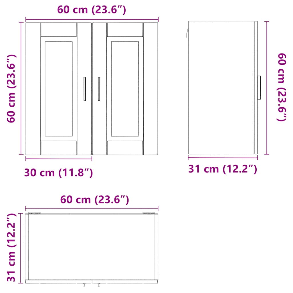 Kitchen Wall Cabinet Porto Sonoma Oak Engineered Wood