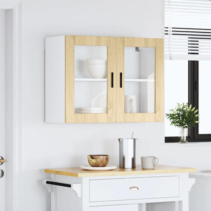 Kitchen Wall Cabinet with Glass Door Porto Sonoma Oak