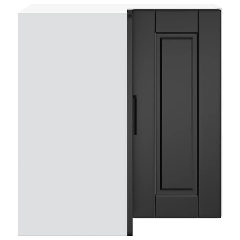 Kitchen Wall Corner Cabinet "Porto" Black Engineered Wood