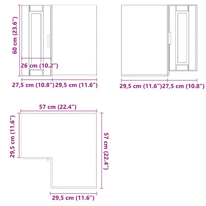 Kitchen Wall Corner Cabinet "Porto" Sonoma Oak Engineered Wood