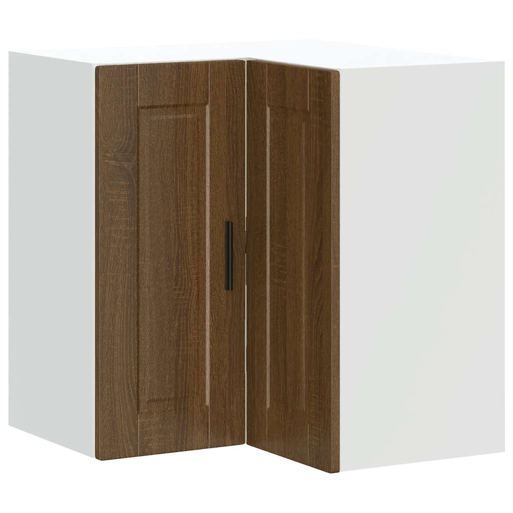 Kitchen Wall Corner Cabinet "Porto" Brown Oak Engineered Wood