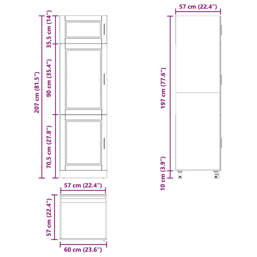 Kitchen Cupboard "Porto" White Engineered Wood