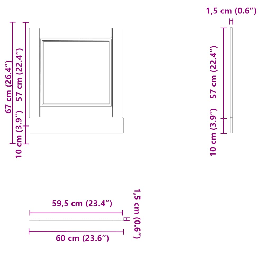 Dishwasher Panel Porto Grey Sonoma 60x1.5x67 cm Engineered Wood