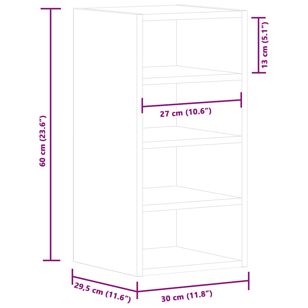 Hanging Cabinet Sonoma Oak 30x29.5x60 cm Engineered Wood