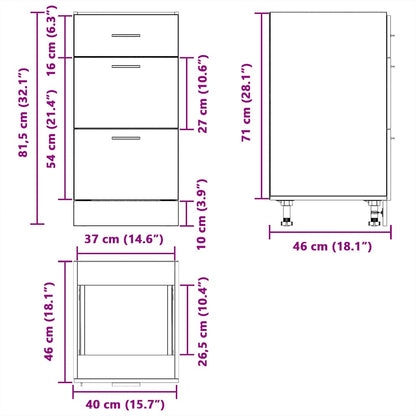 Bottom Cabinet White 40x46x81.5 cm Engineered Wood