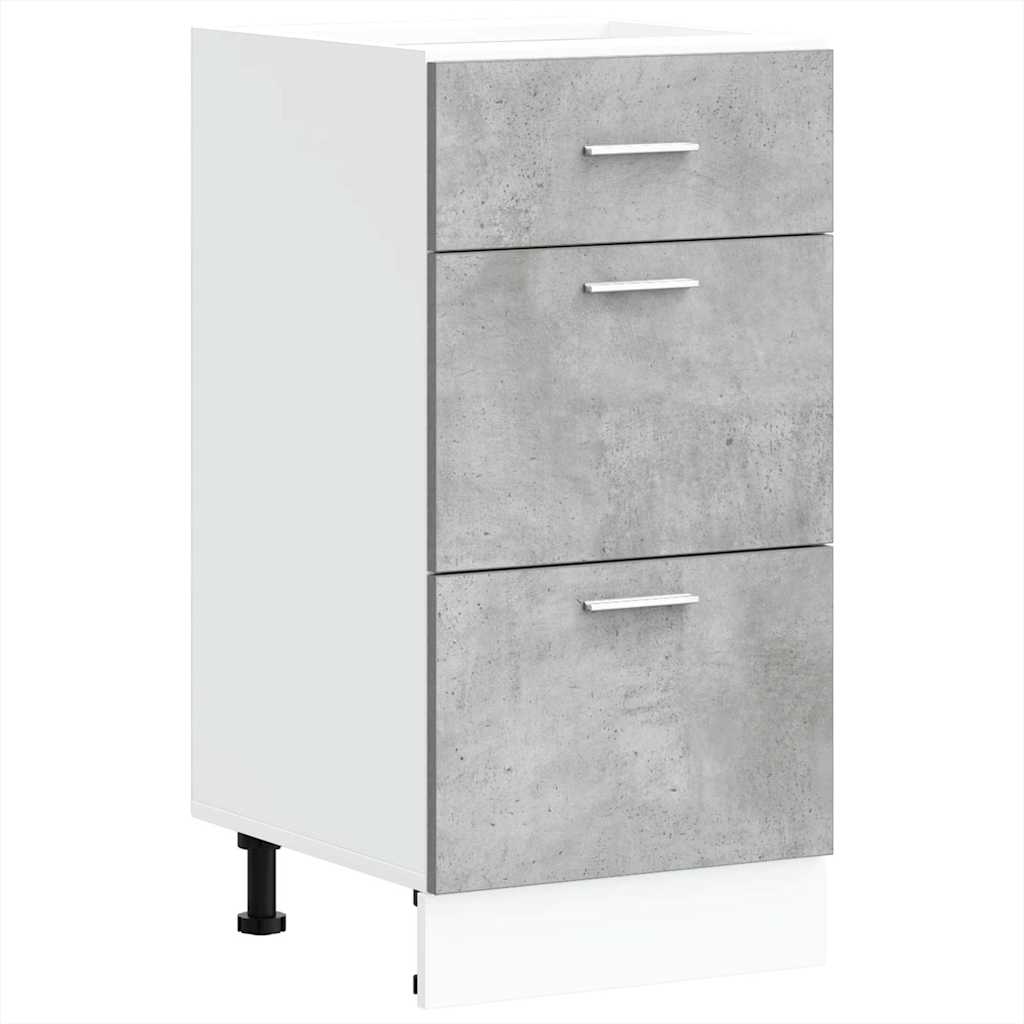 Bottom Cabinet Concrete Grey 40x46x81.5 cm Engineered Wood