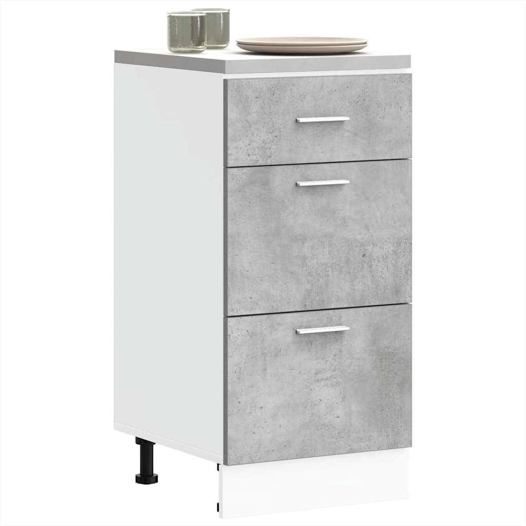 Bottom Cabinet Concrete Grey 40x46x81.5 cm Engineered Wood