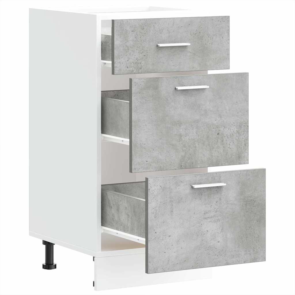 Bottom Cabinet Concrete Grey 40x46x81.5 cm Engineered Wood