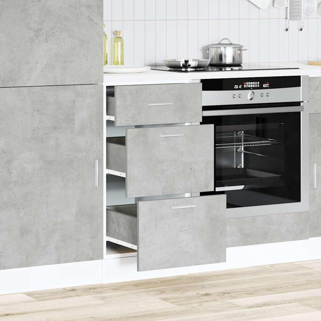 Bottom Cabinet Concrete Grey 40x46x81.5 cm Engineered Wood