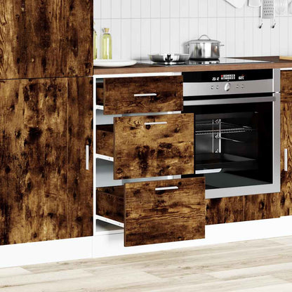 Bottom Cabinet Smoked Oak 40x46x81.5 cm Engineered Wood