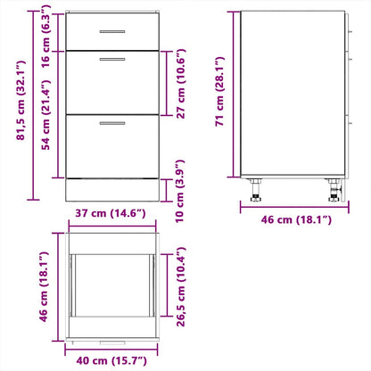 Bottom Cabinet Smoked Oak 40x46x81.5 cm Engineered Wood