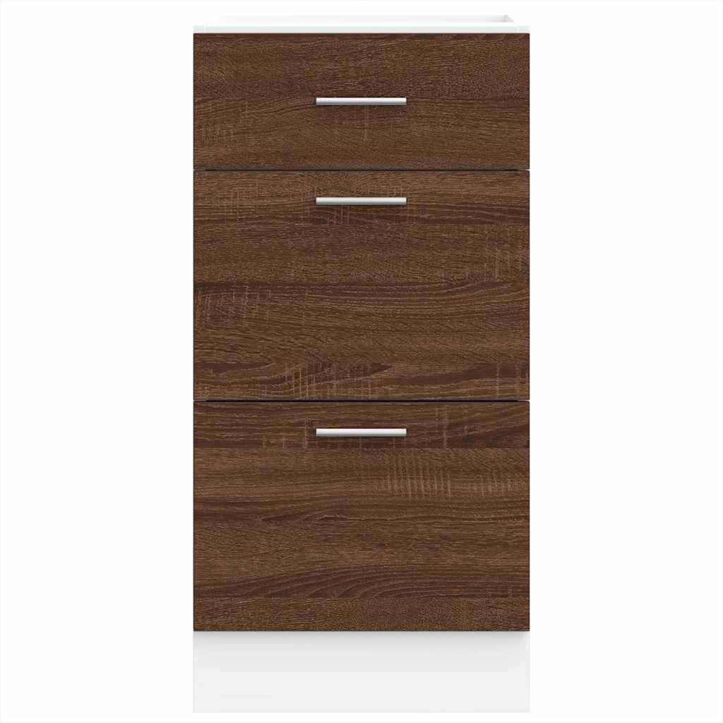 Bottom Cabinet Brown Oak 40x46x81.5 cm Engineered Wood