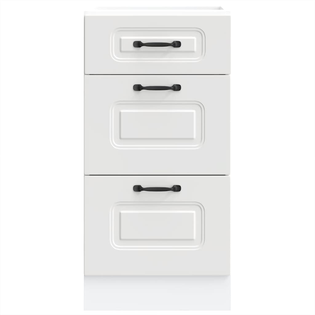 Kitchen Base Cabinet Kalmar White Engineered Wood