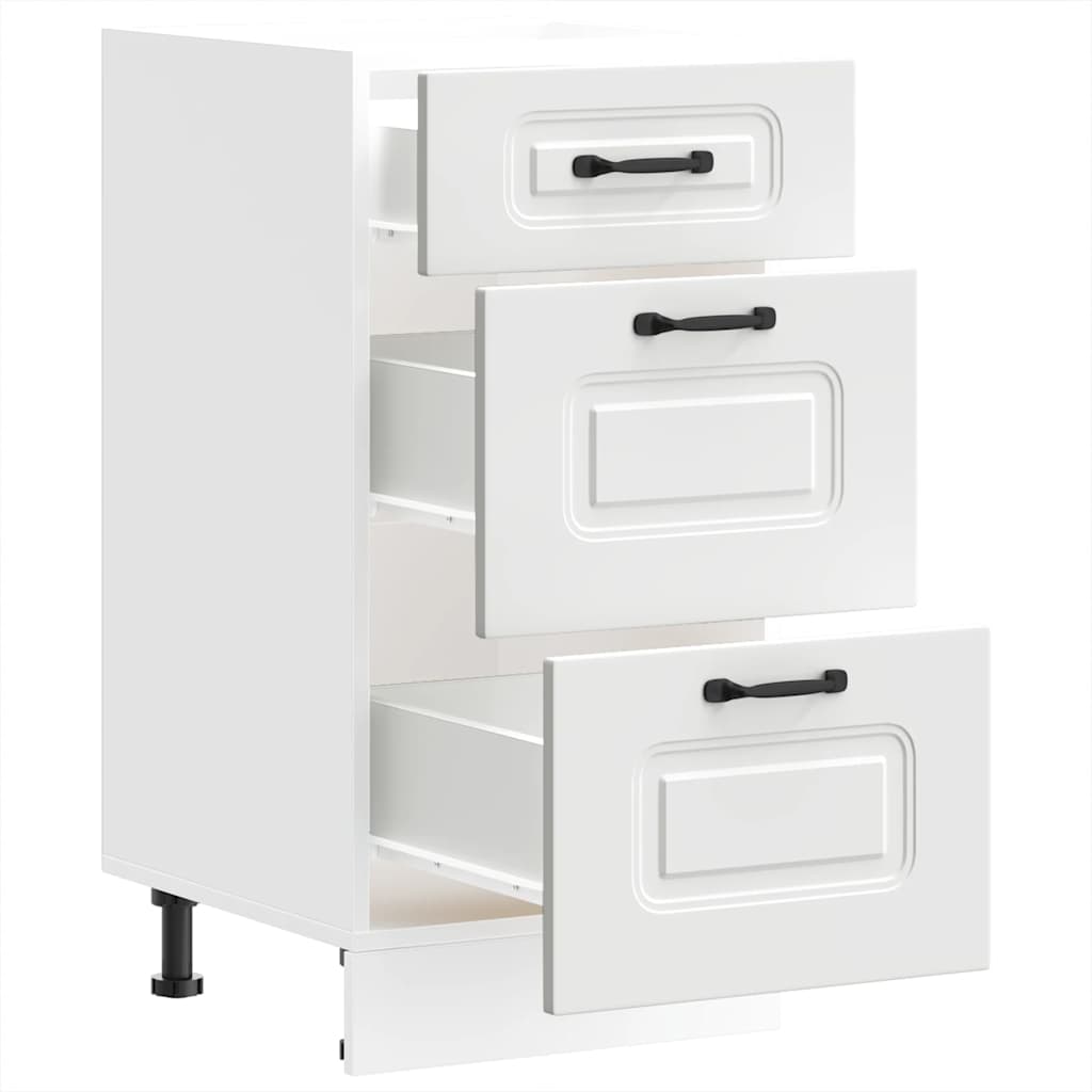 Kitchen Base Cabinet Kalmar White Engineered Wood