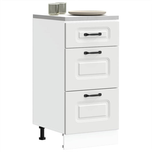 Kitchen Base Cabinet Kalmar White Engineered Wood