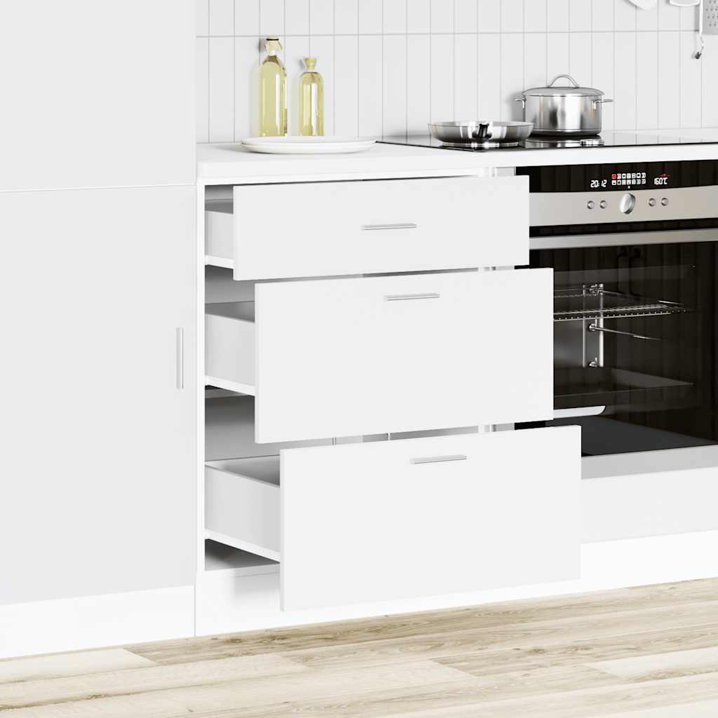 Kitchen Base Cabinet White Engineered Wood