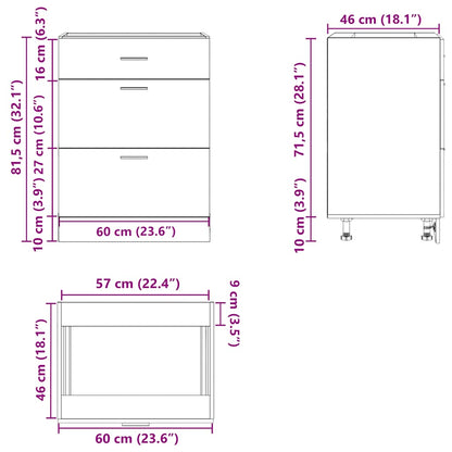 Kitchen Base Cabinet White Engineered Wood