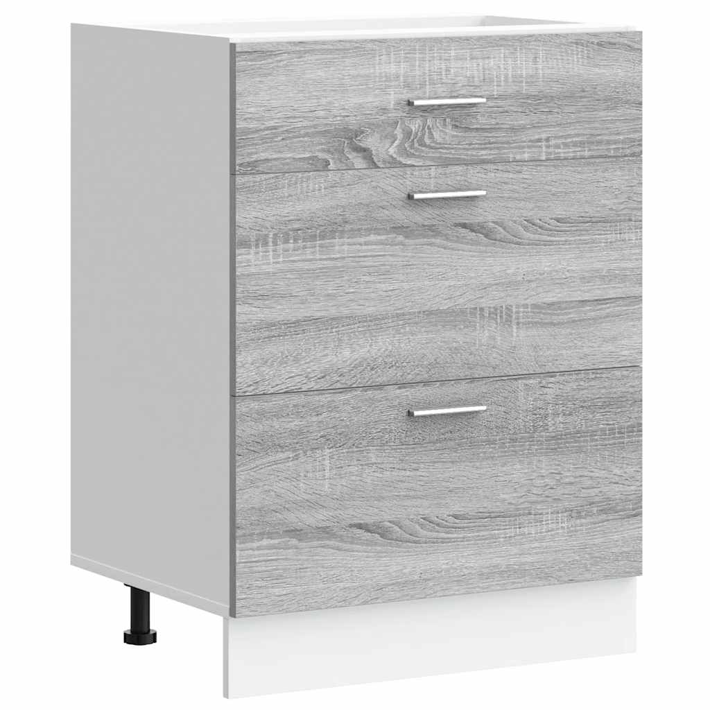 Kitchen Base Cabinet Grey Sonoma Engineered Wood