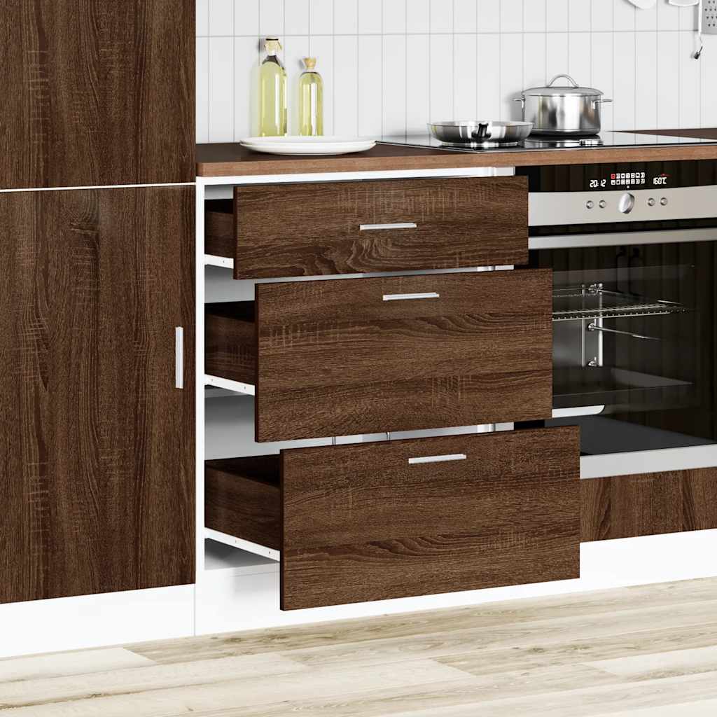 Kitchen Base Cabinet Brown Oak Engineered Wood