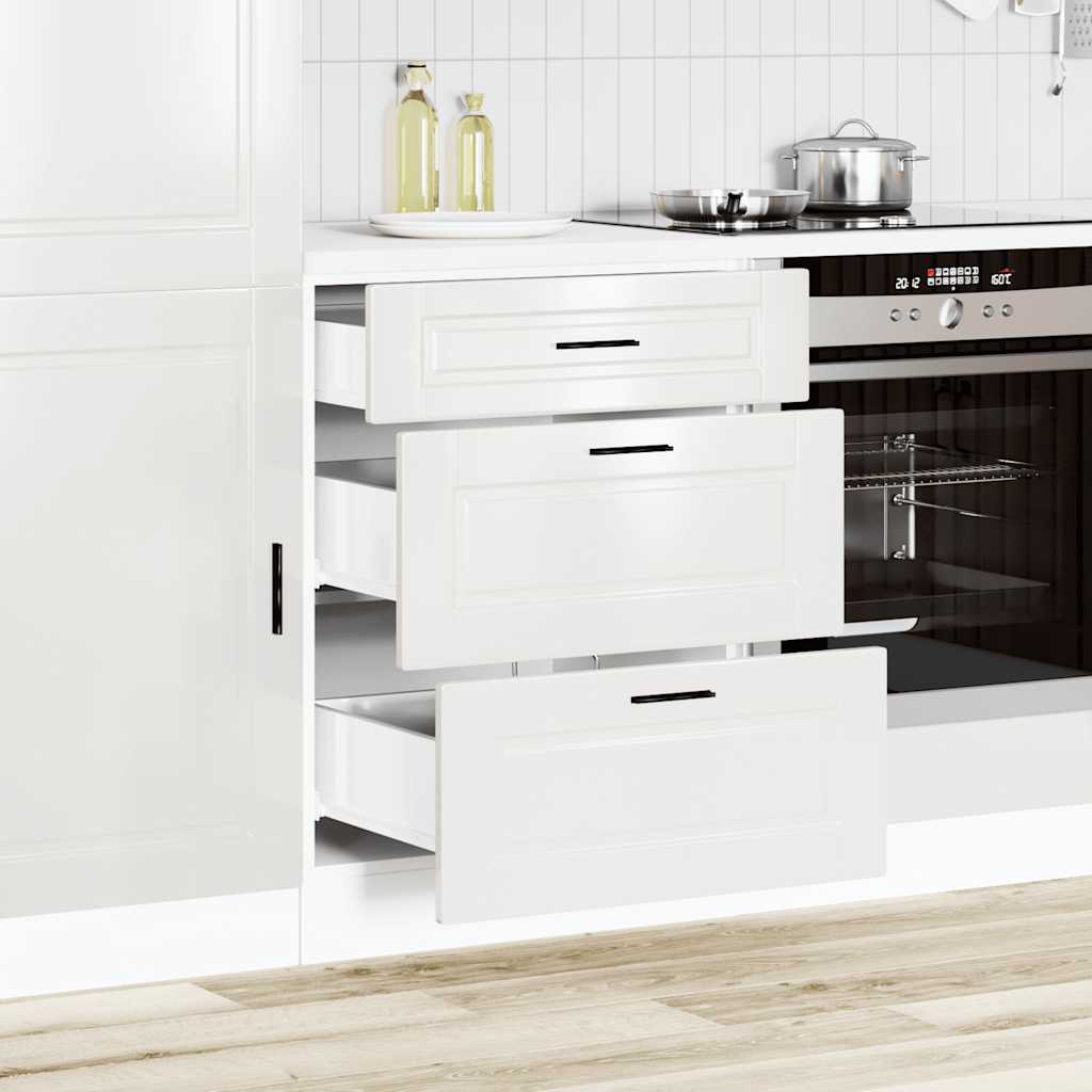 Kitchen Base Cabinet Porto High Gloss White Engineered Wood