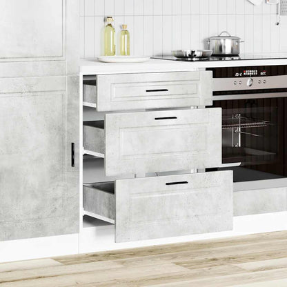 Kitchen Base Cabinet Porto Concrete Grey Engineered Wood