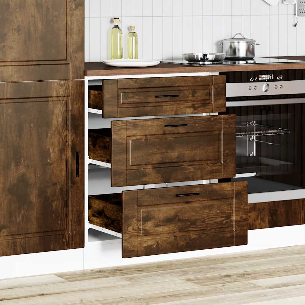 Kitchen Base Cabinet Porto Smoked Oak Engineered Wood