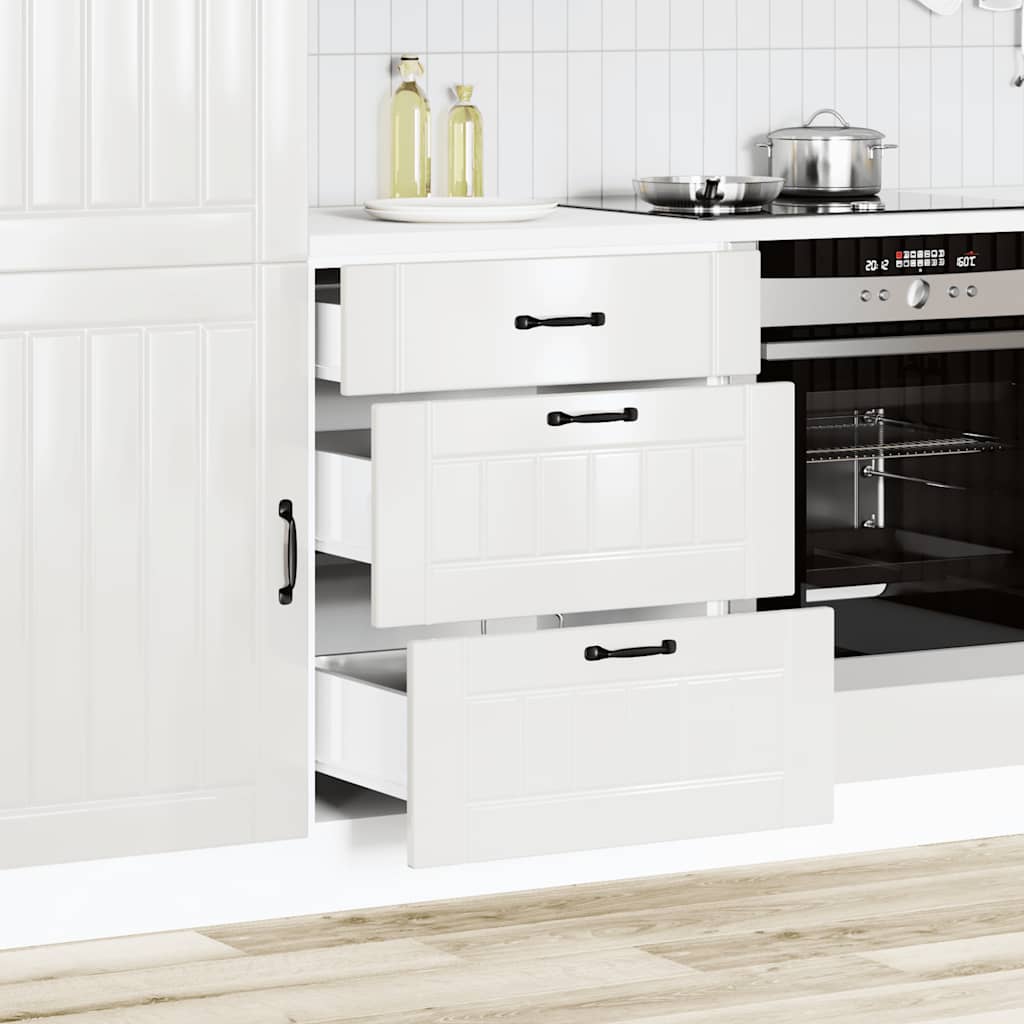 Kitchen Base Cabinet Lucca High Gloss White Engineered Wood