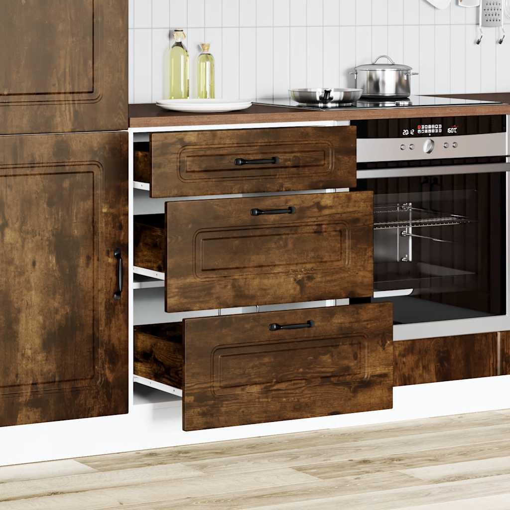 Kitchen Base Cabinet Kalmar Smoked Oak Engineered Wood