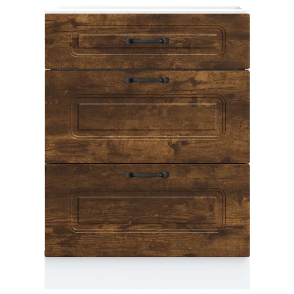 Kitchen Base Cabinet Kalmar Smoked Oak Engineered Wood